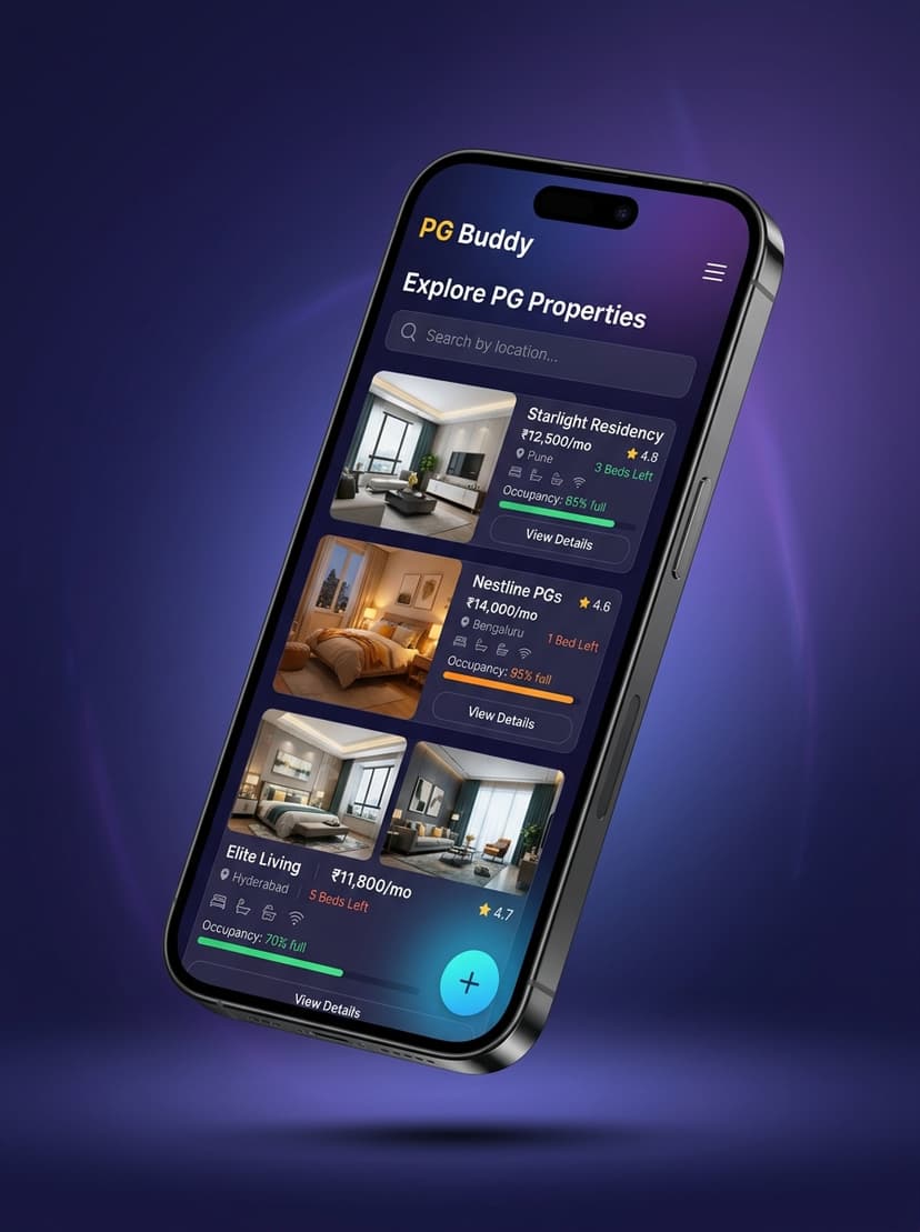 PG Buddy App - Property Management Dashboard